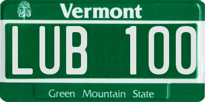 VT license plate LUB100