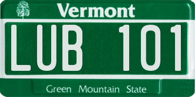 VT license plate LUB101