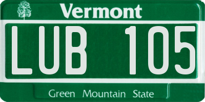 VT license plate LUB105