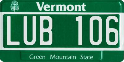 VT license plate LUB106