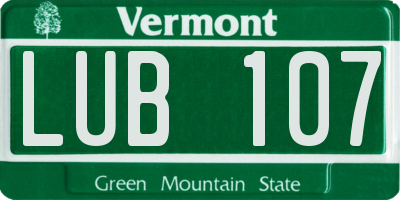 VT license plate LUB107
