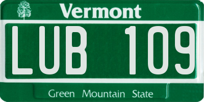 VT license plate LUB109