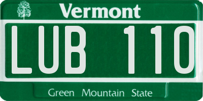 VT license plate LUB110