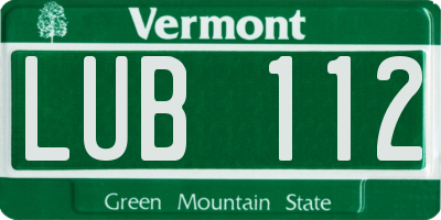 VT license plate LUB112