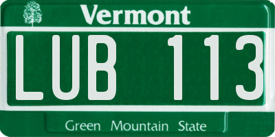 VT license plate LUB113
