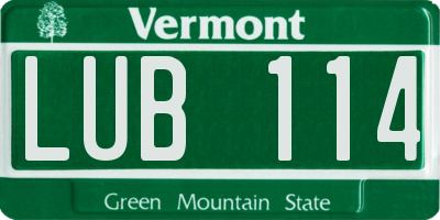 VT license plate LUB114