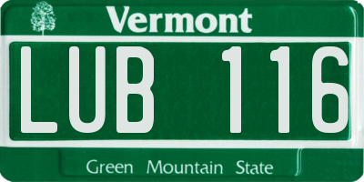 VT license plate LUB116