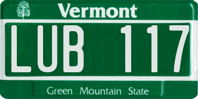 VT license plate LUB117