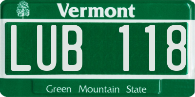 VT license plate LUB118