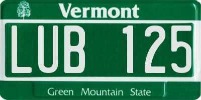 VT license plate LUB125