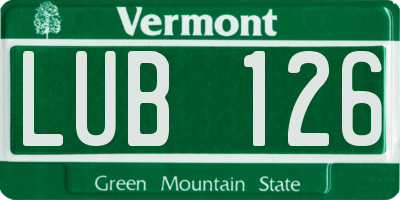 VT license plate LUB126
