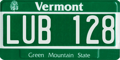 VT license plate LUB128