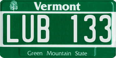 VT license plate LUB133