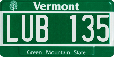 VT license plate LUB135