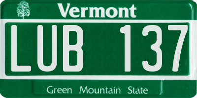 VT license plate LUB137