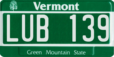 VT license plate LUB139