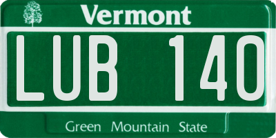 VT license plate LUB140