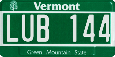 VT license plate LUB144