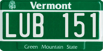 VT license plate LUB151