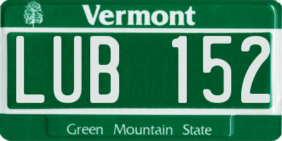 VT license plate LUB152