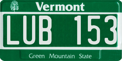 VT license plate LUB153