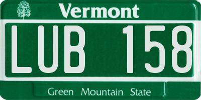 VT license plate LUB158