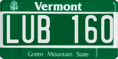 VT license plate LUB160