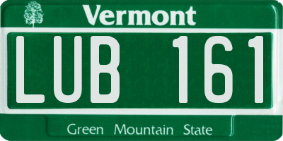 VT license plate LUB161