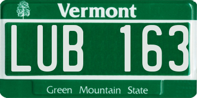 VT license plate LUB163