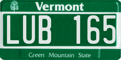 VT license plate LUB165