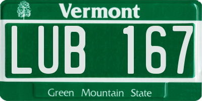 VT license plate LUB167