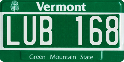 VT license plate LUB168