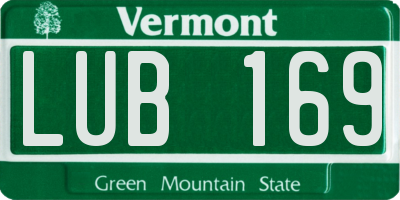 VT license plate LUB169