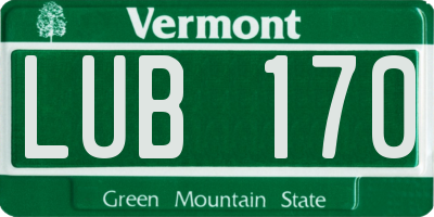 VT license plate LUB170