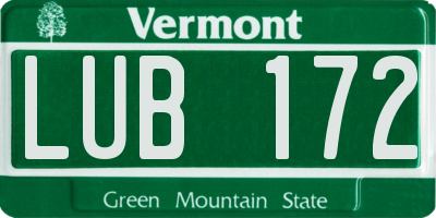 VT license plate LUB172