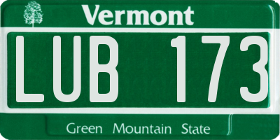 VT license plate LUB173