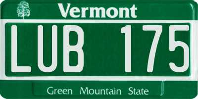 VT license plate LUB175