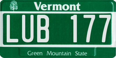 VT license plate LUB177
