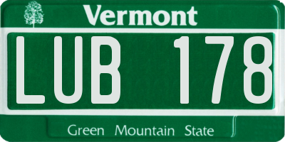 VT license plate LUB178