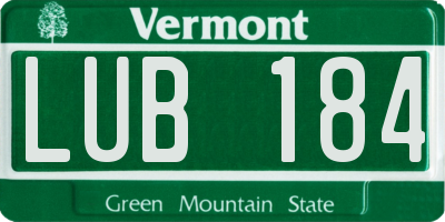 VT license plate LUB184