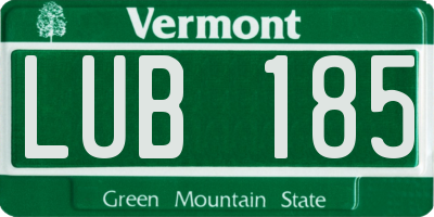 VT license plate LUB185