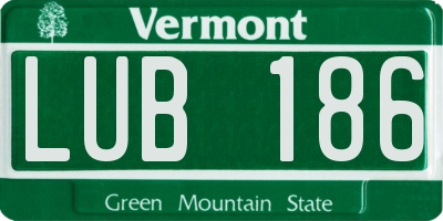 VT license plate LUB186