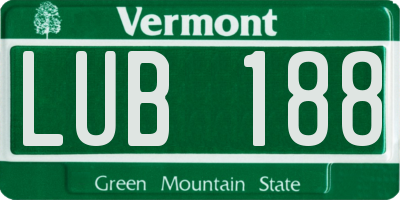 VT license plate LUB188