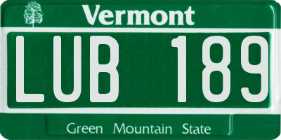 VT license plate LUB189