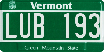 VT license plate LUB193