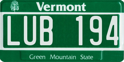 VT license plate LUB194
