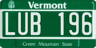 VT license plate LUB196