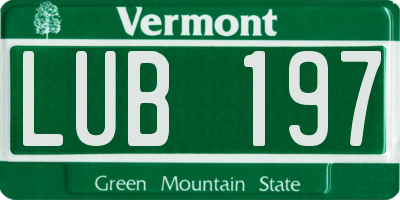 VT license plate LUB197