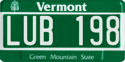 VT license plate LUB198