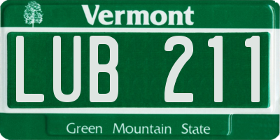 VT license plate LUB211